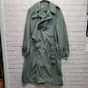 VTG US Army Vietnam Era Military Mens Raincoat Size 38R Army Green Quarpel DSA